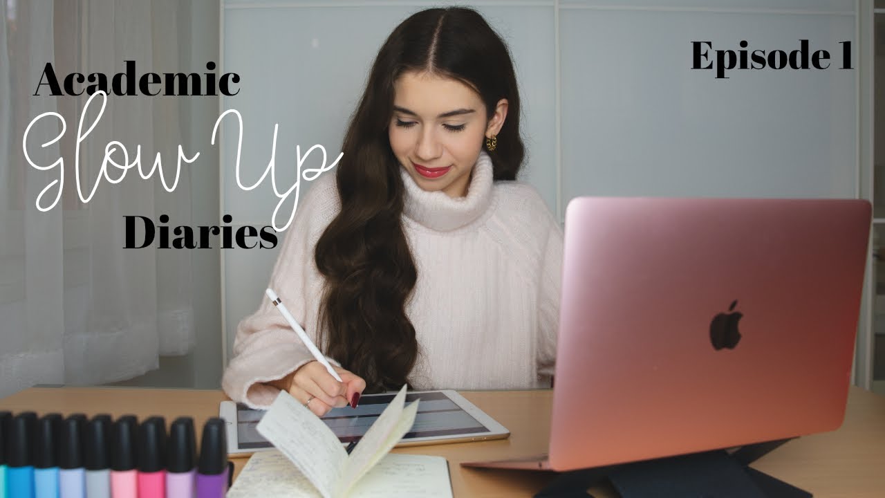 YouTube post by @ElenaHandtrack for Storytel. Caption reads: ACADEMIC GLOW UP DIARIES | EPISODE 1.