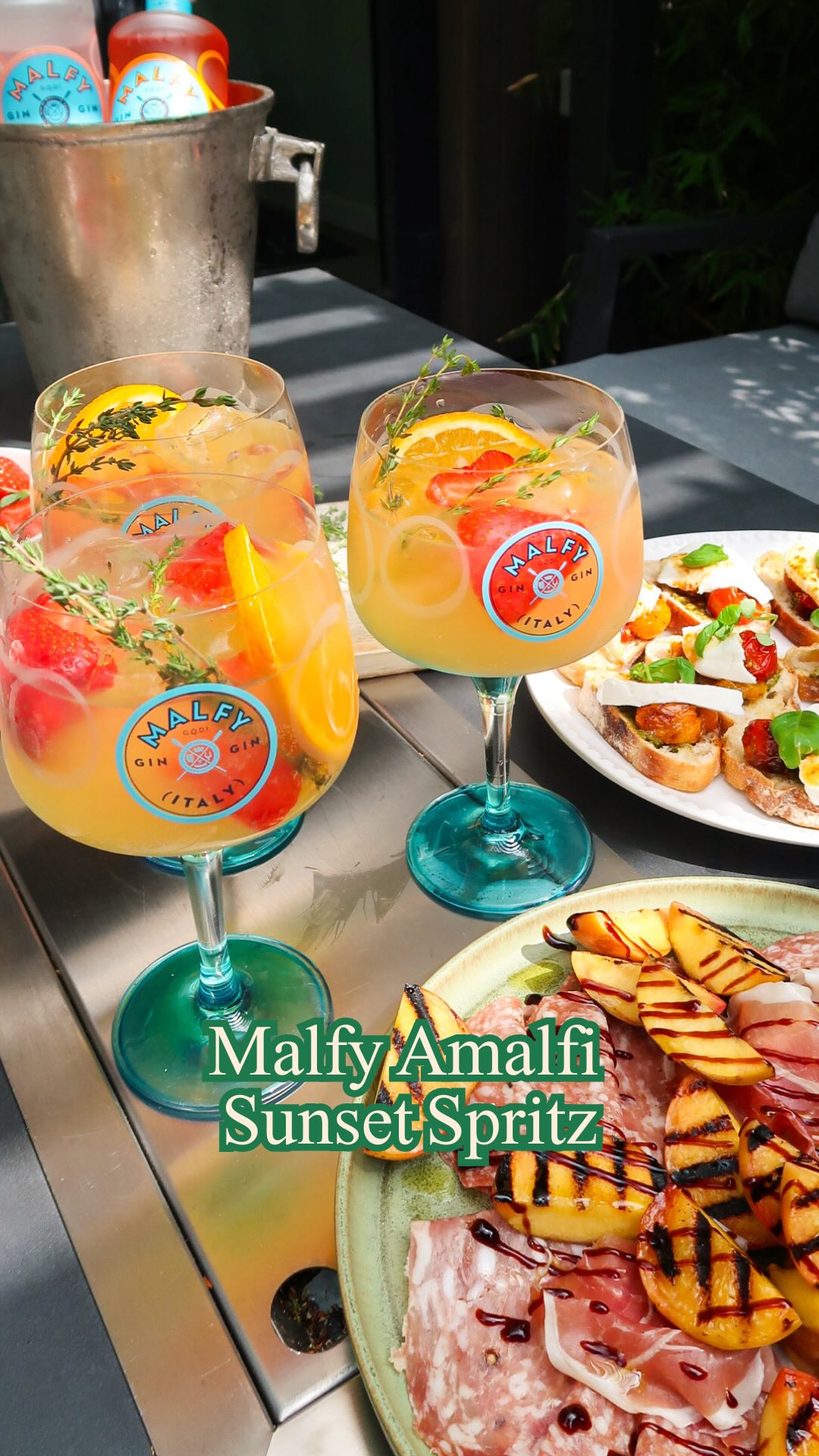 Instagram post by @lilandlife for MALFY Gin. Caption reads: AD Malfy Amalfi Sunset Spritz 🤩♥️☀️ wow these are....