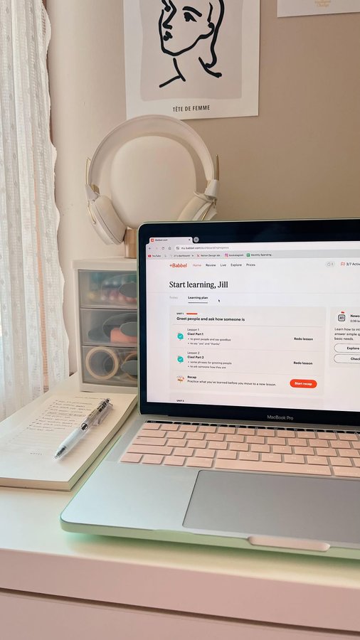 Instagram post by @booknerd_reads for Babbel. Caption reads: [...] someday, so I’m very thankful for @babbel!....