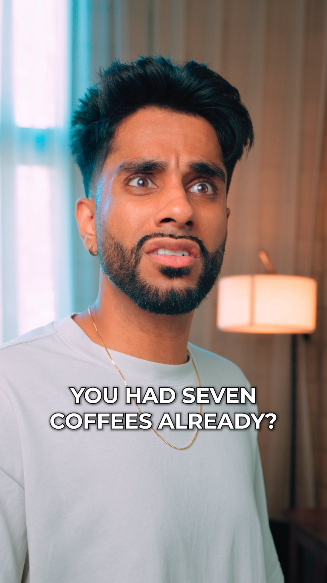 Instagram post by @whoisharjit for RYZE SUPERFOODS. Caption reads: when you’re addicted to coffee… drink....