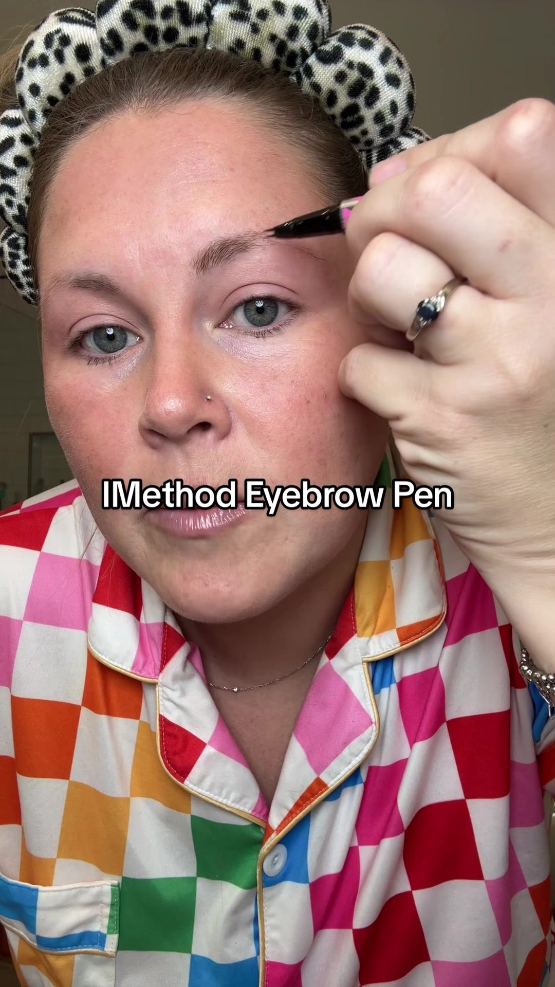 TikTok post by @lucytiktokaffiliate for iMethodBeauty. Caption reads: @IMETHOD BEAUTY #imethod #eyebrowpen.