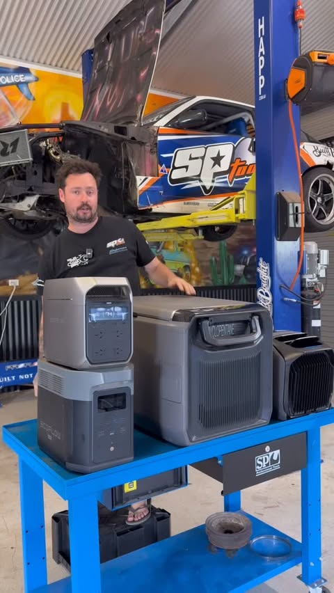 Instagram post by @sam_eyles for EcoFlow. Caption reads: TAKE ADVANTAGE OF THE DEALS....