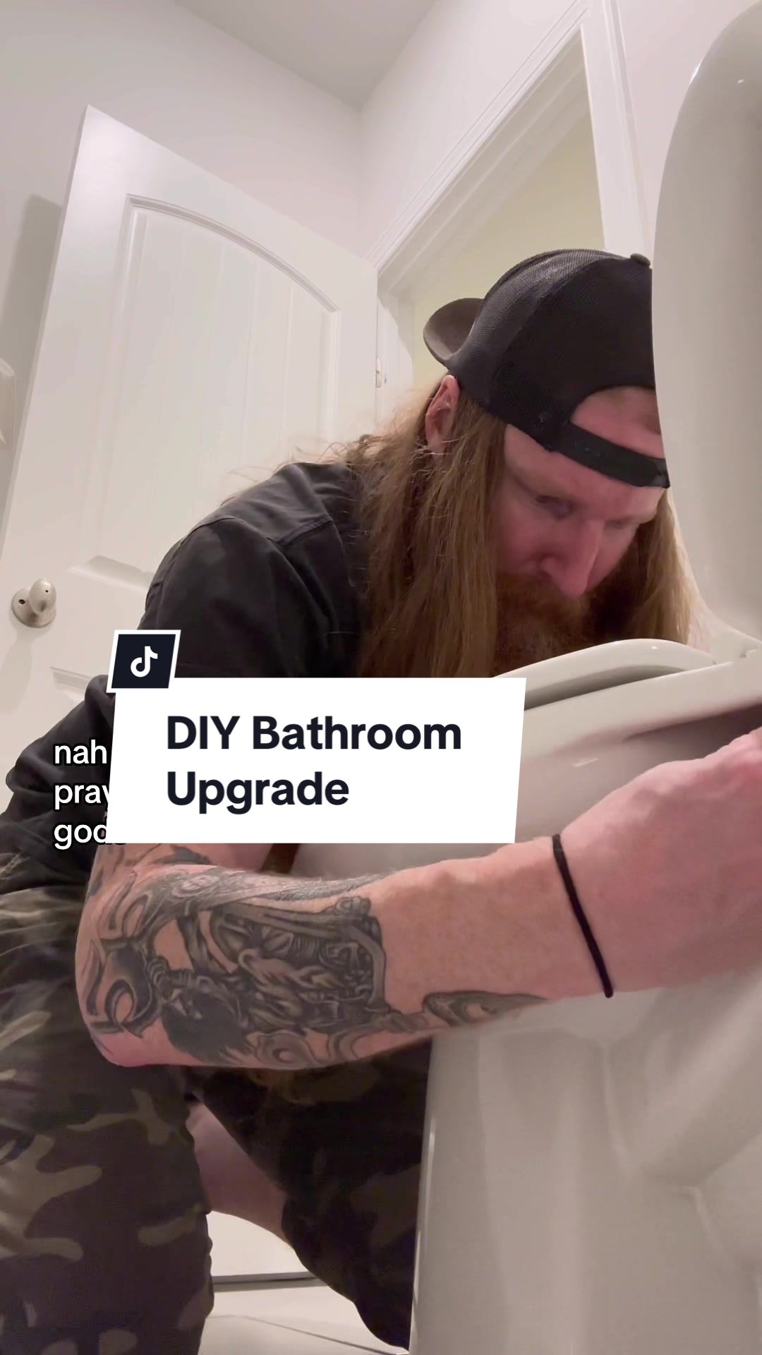 TikTok post by @brandontgentry for LUXE Bidet. Caption reads: This is my favorite DIY Bathroom Update so far!....