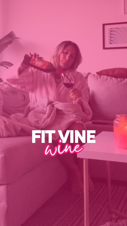 Instagram post by @cryss.fitness for Fitvine Wine. Caption reads: What if I told you that after a long day of....