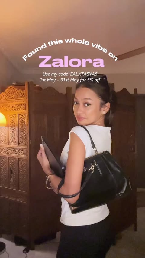 Instagram post by @tasyakharar for ZALORA Singapore. Caption reads: Serving effortless clean girl office energy lately....