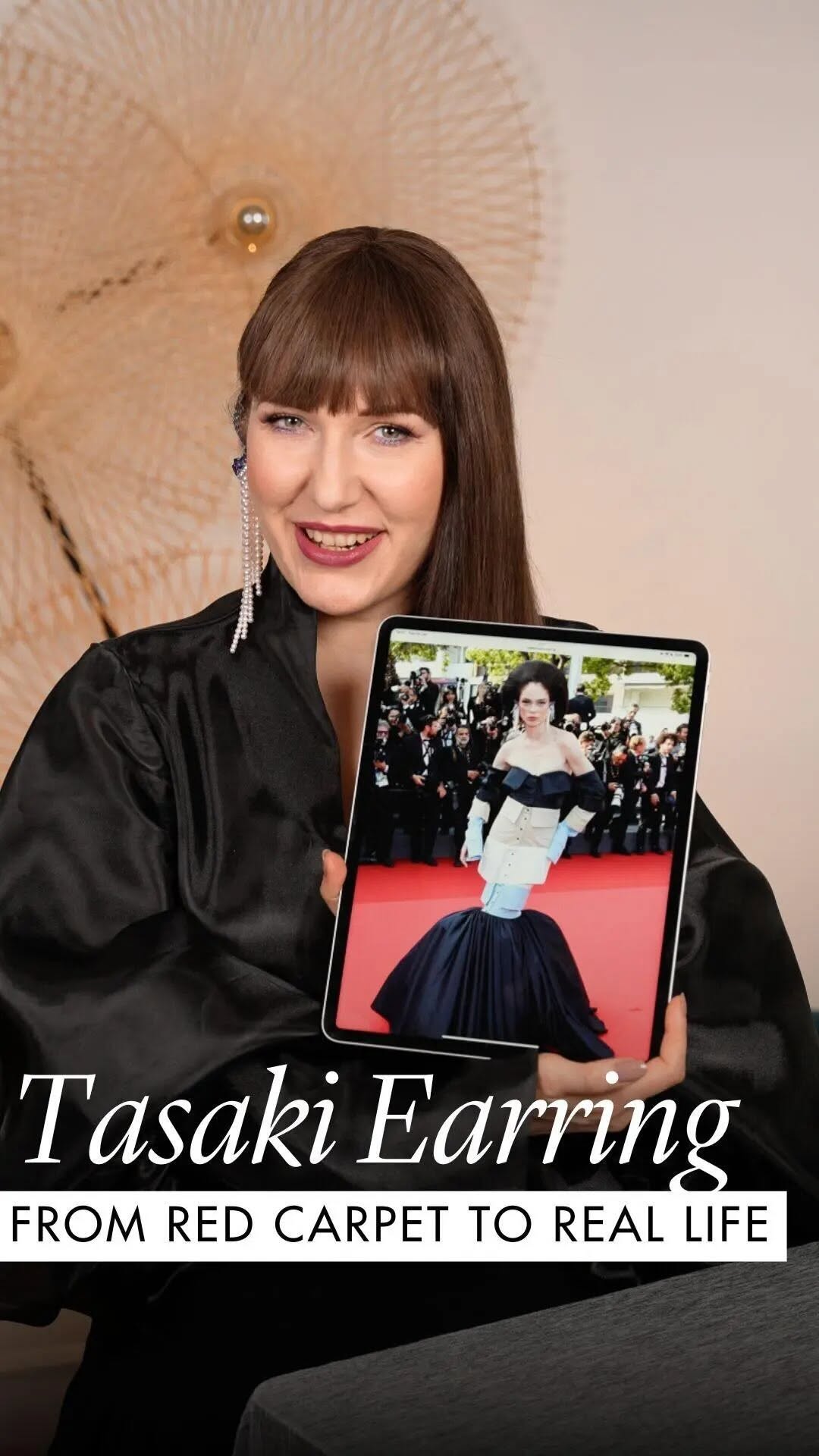 Instagram post by @katerina_perez for TASAKI. Caption reads: Just lost your earring? 💔

MAKE IT A TREND! 

I....