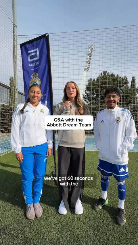 Instagram post by @brittany1wilson for Abbott. Caption reads: 60 seconds with the @abbottglobal Dream Team. Stay....