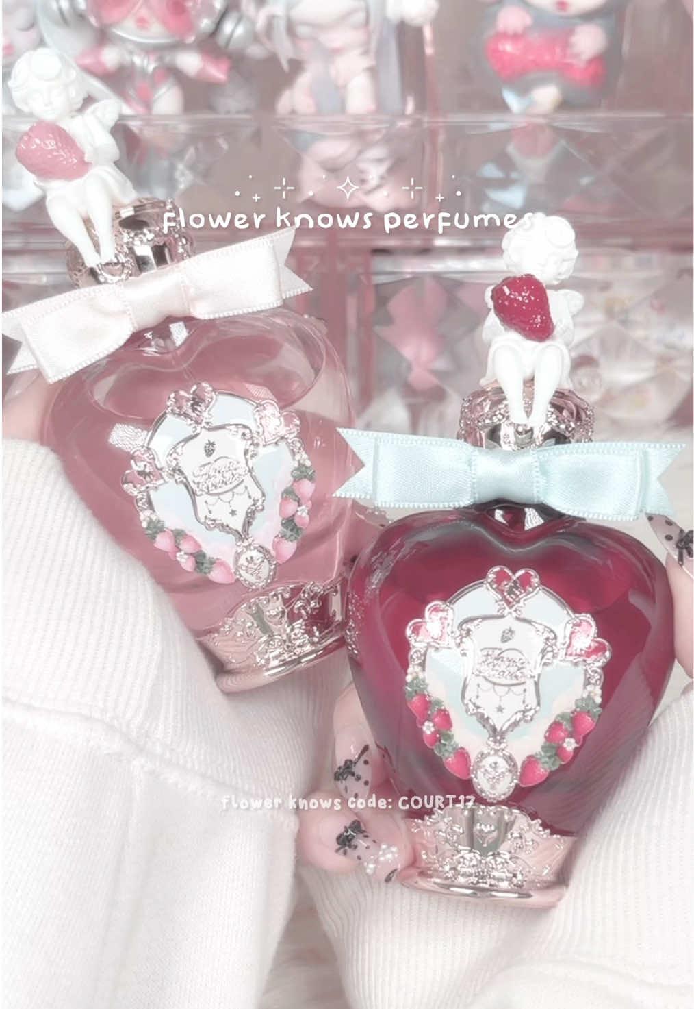 TikTok post by @pinkglossed for Flower Knows. Caption reads: [...] my favorite is the lychee ofc ☺️💗....