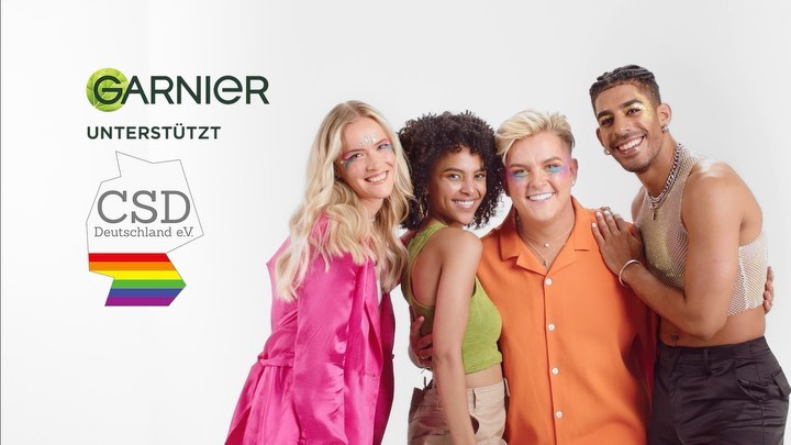 Instagram post by @nardos.kesete for MODELWERK. Caption reads: so happy & proud of the new @garnierdeutschland....