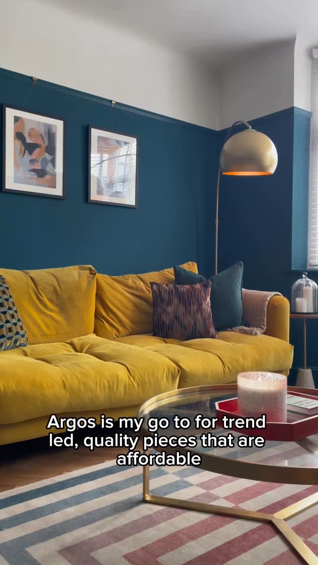 Instagram post by @carlaelliman for Argos. Caption reads: #ad A couple of years after finishing our living....