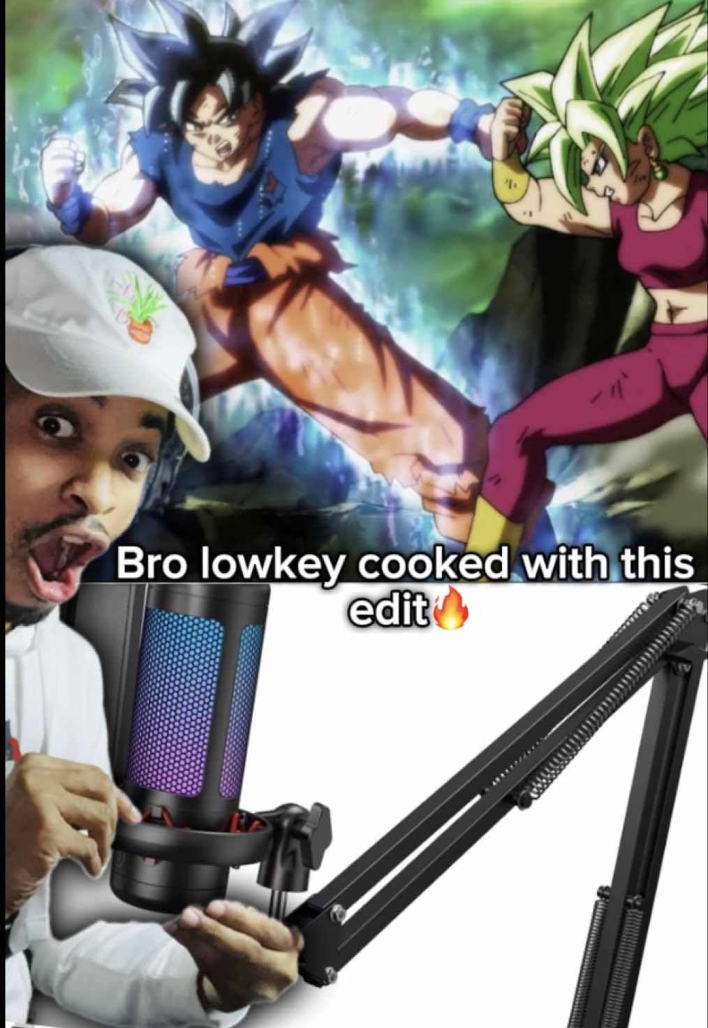 TikTok post by @anime_reactionss for TONOR Microphone. Caption reads: I DO TIKTOK VIDEOS FOLLOW ME. Editor Me....