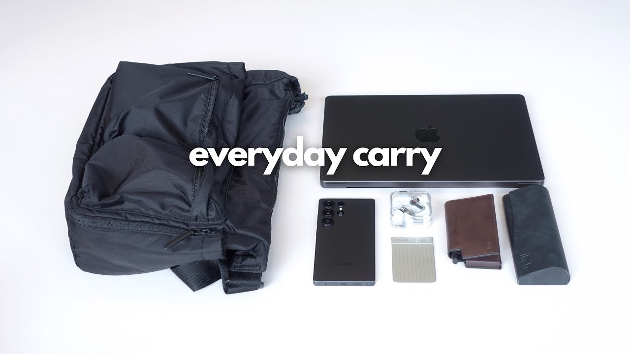 YouTube post by @hoyoungwon for Lochby. Caption reads: My 2025 Everyday Tech Carry: Minimal and Practical....
