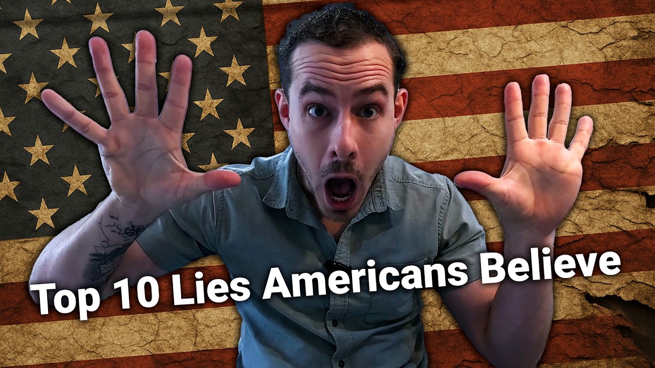 YouTube post by @HolyKoolaid for Lingopie. Caption reads: The Top 10 Lies I Was Taught as an American.