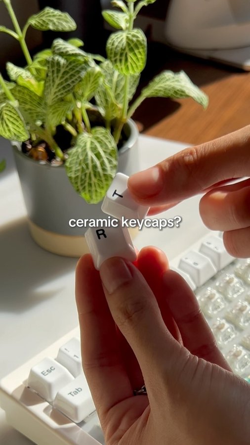 Instagram post by @wildapple.studio for Cerakey. Caption reads: [...] you think of these keycaps? ✦keycaps:....