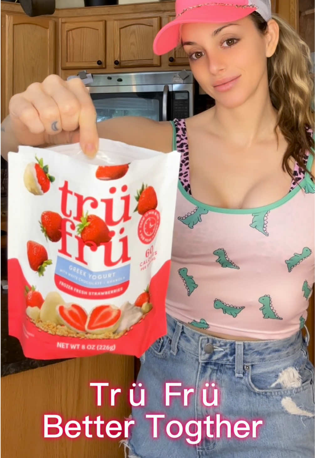 TikTok post by @royalerachele for Tru Fru. Caption reads: [...] Test 🍓 @Trü Frü #snacktok #trufrupartner....