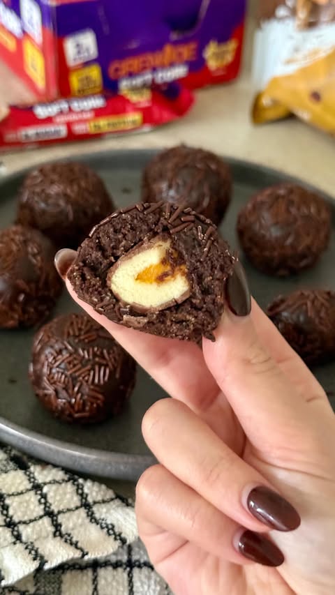 Instagram post by @kirstyfletcher for Grenade. Caption reads: [...] truffles😍🥚🍫featuring the NEW....