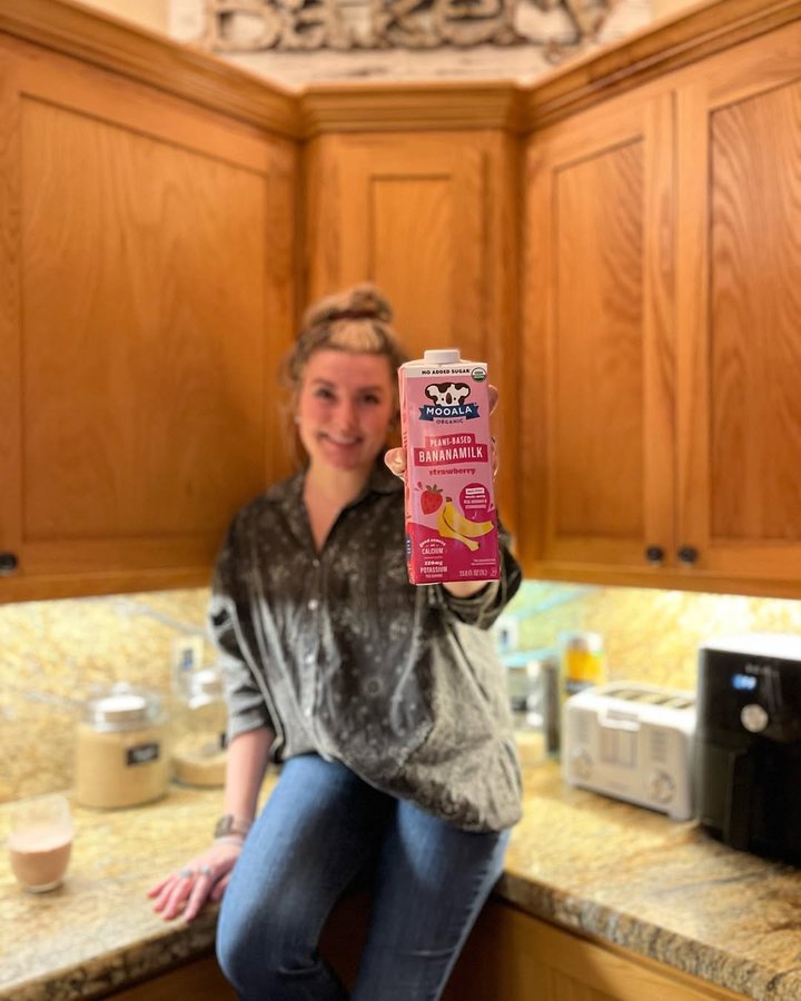 Instagram post by @kenziekay_2 for Mooala. Caption reads: Just found my new favorite dairy-free milk!....