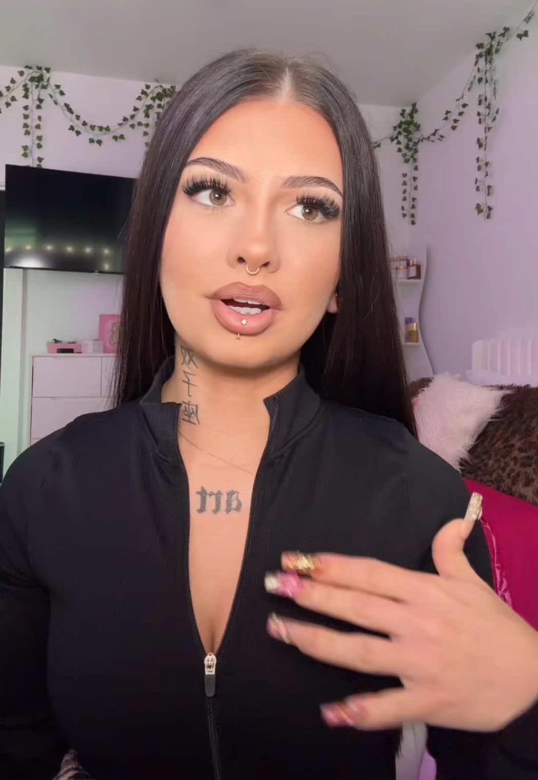 TikTok post by @baddestnichole for Marylia Scott Cosmetics. Caption reads: [...] @Too Faced @Huda Beauty @Marylia Scott....