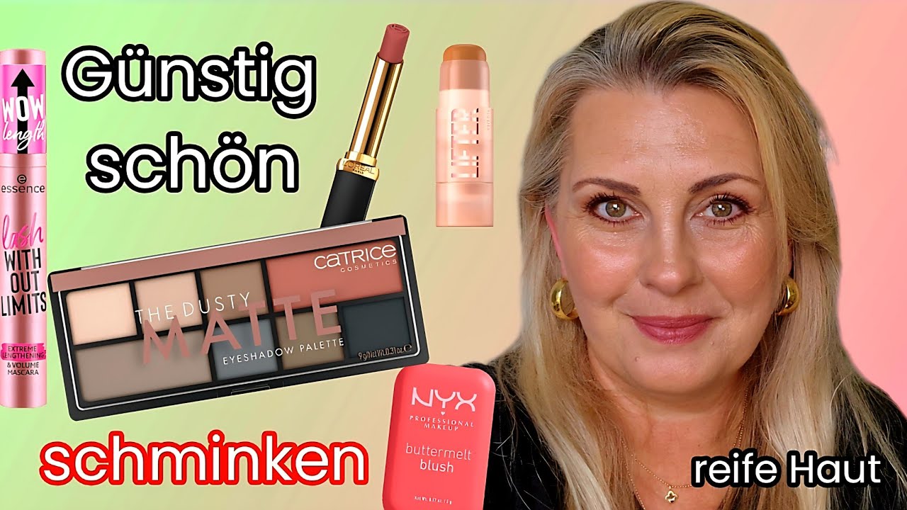 YouTube post by @kanalsharones.779 for Mainpunkt. Caption reads: Affordable everyday makeup favorites | mature skin....