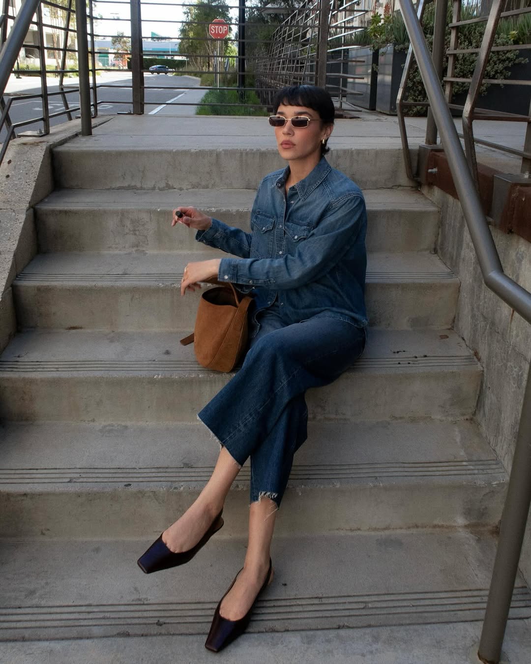 Instagram post by @tashimrod for madewell. Caption reads: Feeling effortlessly chic in my @madewell Low....
