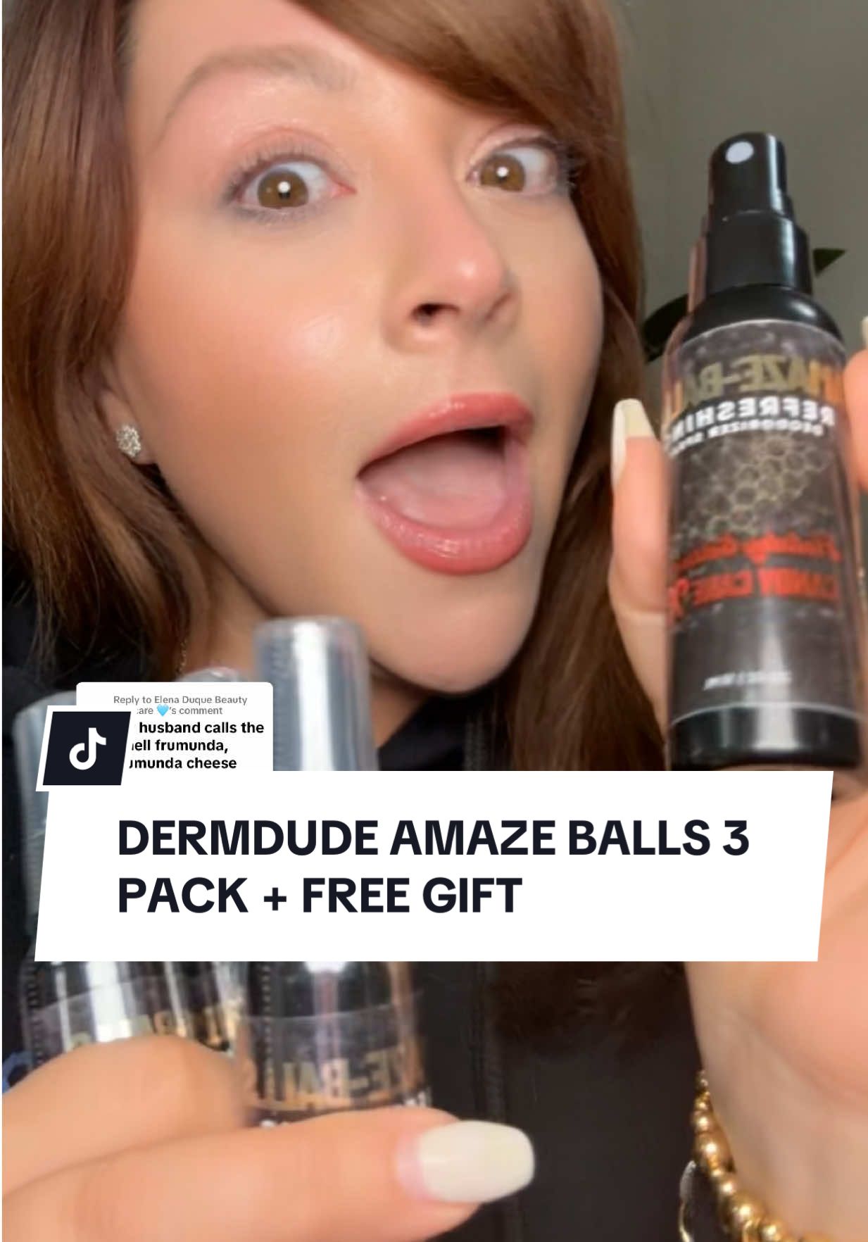 TikTok post by @ablondegirlsambition for Derm Dude. Caption reads: [...] #menshygiene #tiktokshopcreatorpicks @Derm....