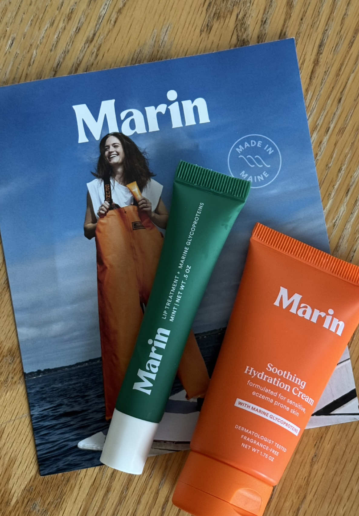 TikTok post by @bridgetgomess for Marin Skincare. Caption reads: @Marin Skincare is my literally fav lip products....