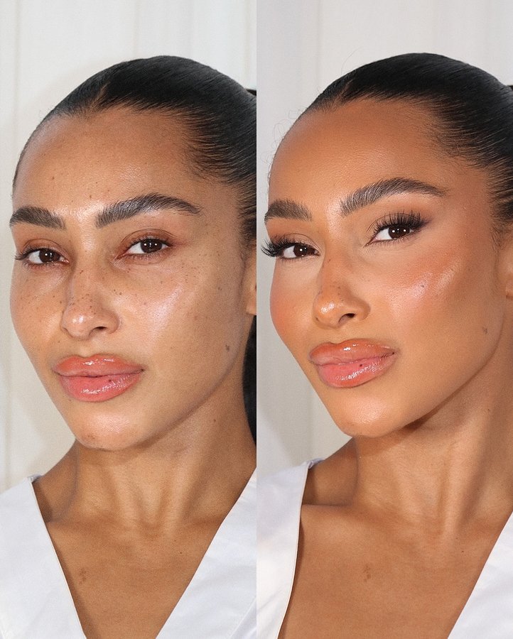 Instagram post by @alishaheapmakeup for Doll Beauty. Caption reads: KIMMY K vibes @alishaheapmakeup ✨🫶

Full face of....