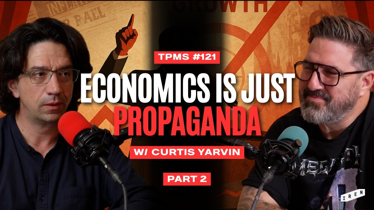 YouTube post by @PeterMcCormackShow for Ledger. Caption reads: The Fake Science of Economics | Curtis Yarvin x....