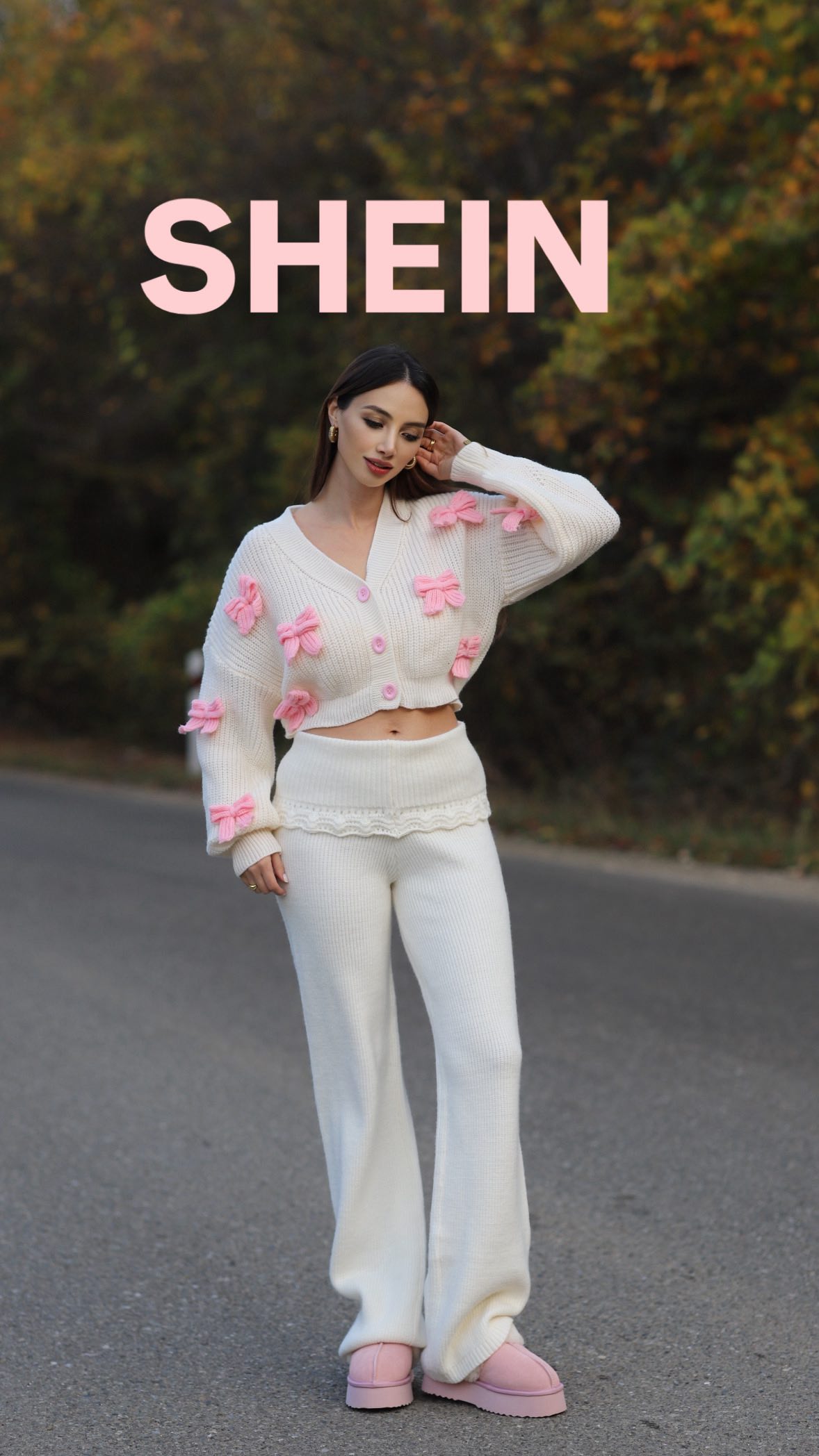 Instagram post by @ninnanatsvlishvili for ROMWE. Caption reads: The Biggest Sale! 🤍2025 SHEIN Black....