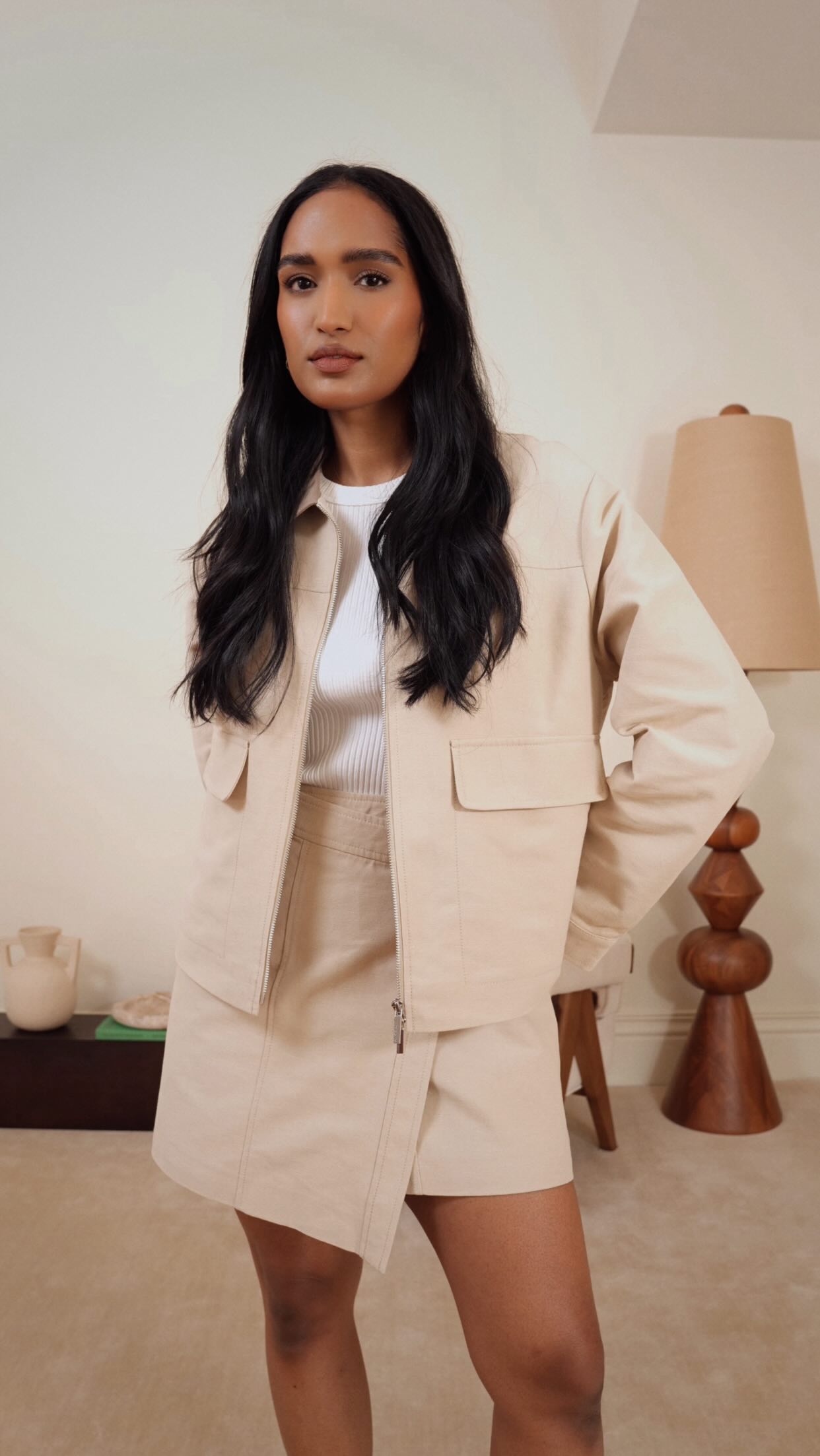 Instagram post by @divrav for Country Road. Caption reads: GRWM to run errands in head-to-toe @countryroad....