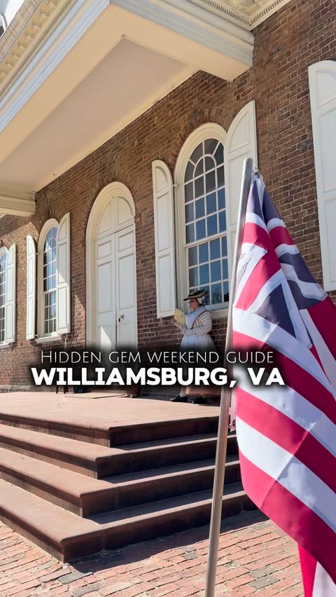 Instagram post by @goapeusa for Visit Williamsburg. Caption reads: [...] Virginia… for a weekend trip? 👀....