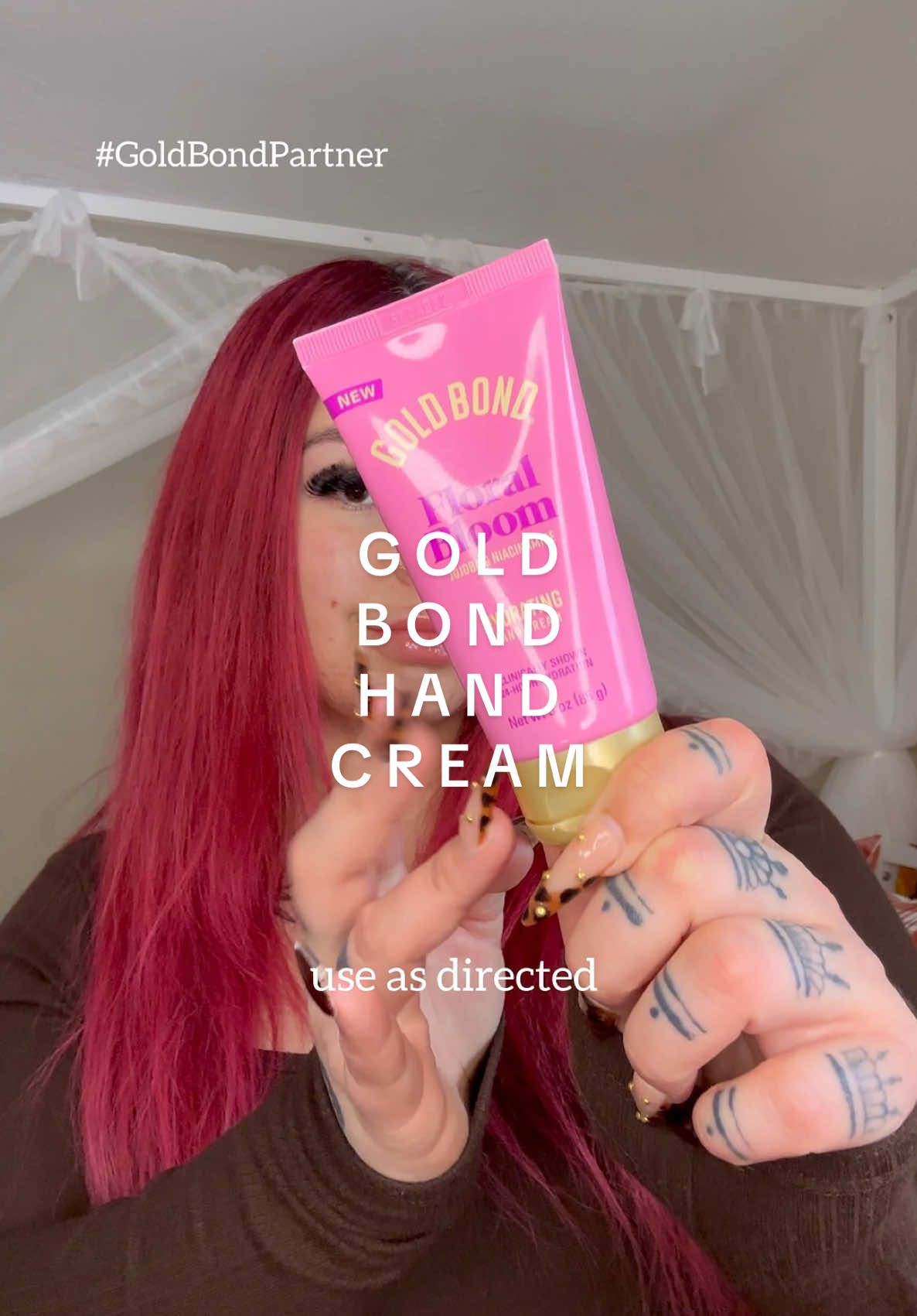 TikTok post by @victoriaa.jade for Gold Bond. Caption reads: #Ad #GoldBondPartner Gold Bond's NEW Scented Hand....