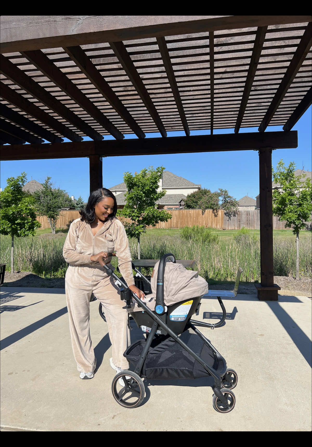 TikTok post by @lifeoftanyamarie for Evenflo. Caption reads: [...] when it’s just me and Coast. With the....