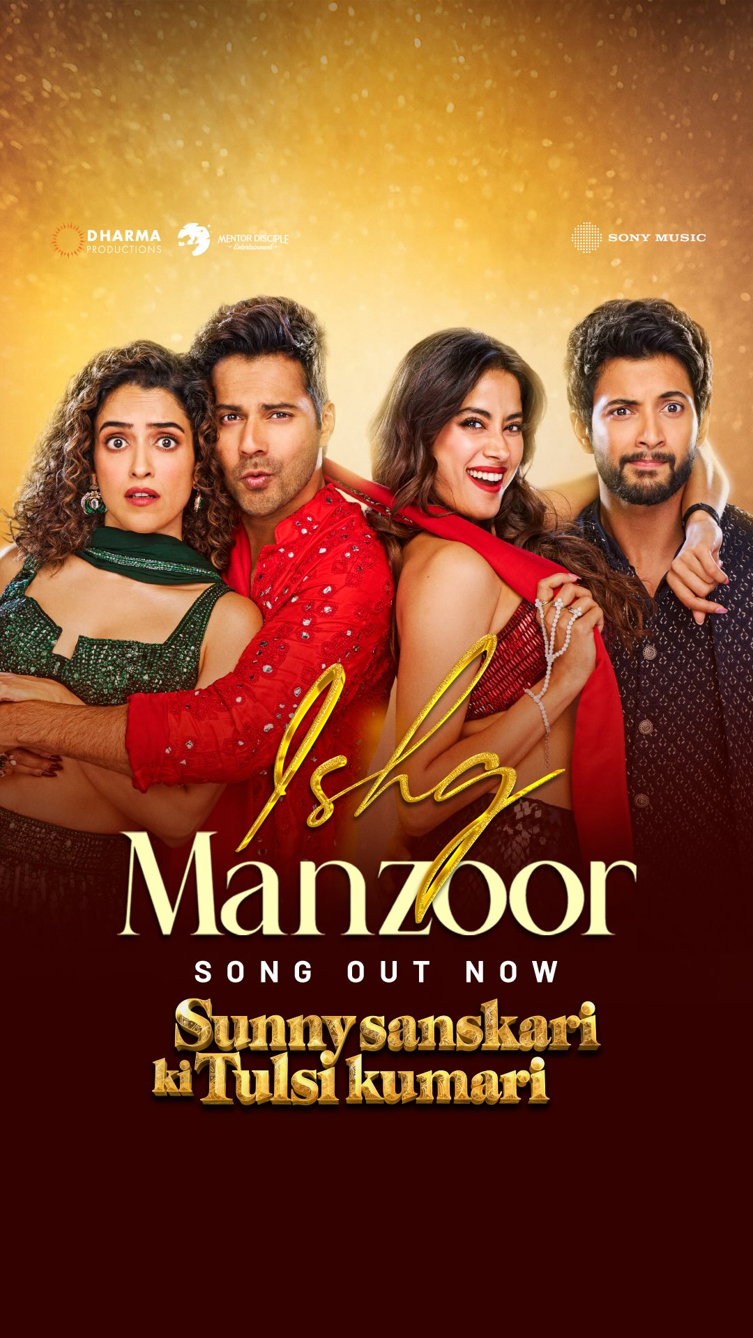 Instagram post by @shashankkhaitan for Dharma Productions. Caption reads: #IshqManzoor ho toh... get on the dance floor....