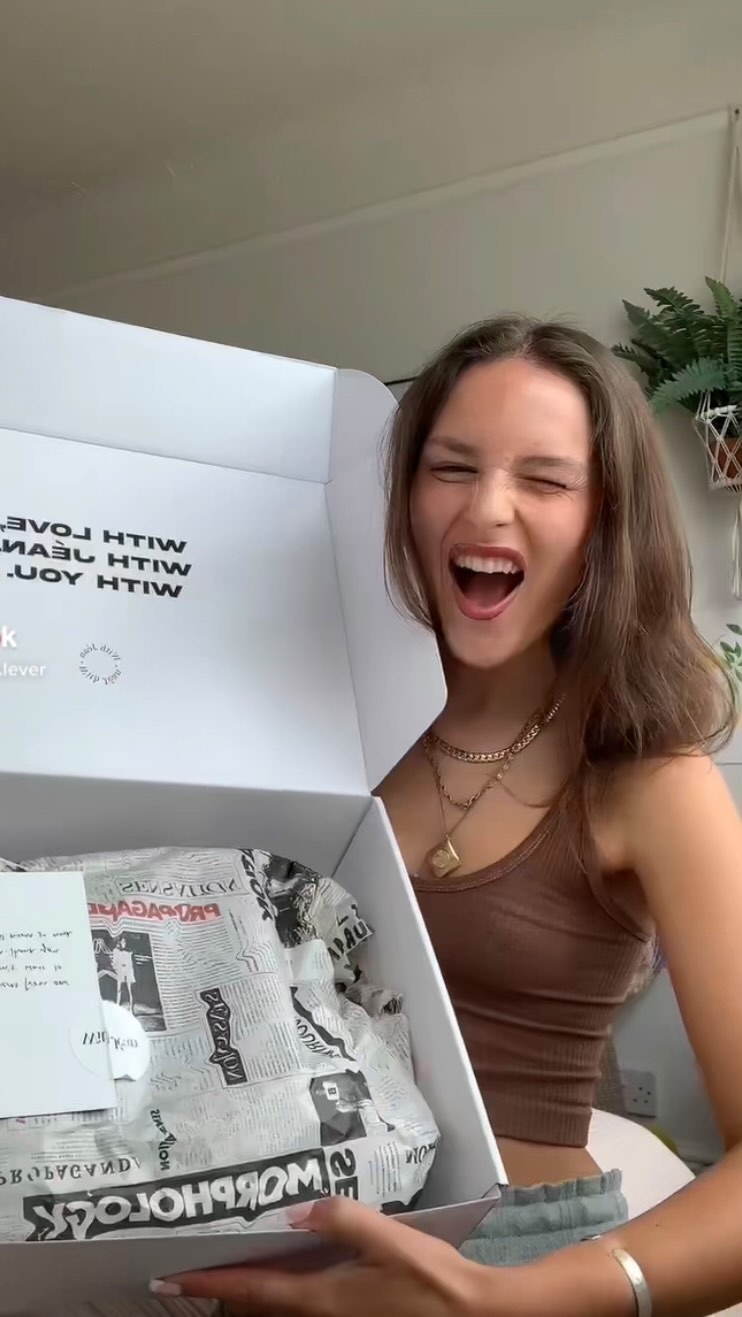 Instagram post by @tillylever for With Jéan. Caption reads: Unbox and style @withjean 😍💋🌟 #gifted.