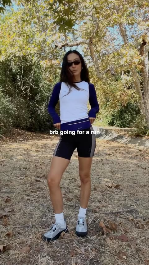 Instagram post by @sophiachang for ATHLETA. Caption reads: hitting the trails in @athleta’s new wilder run....