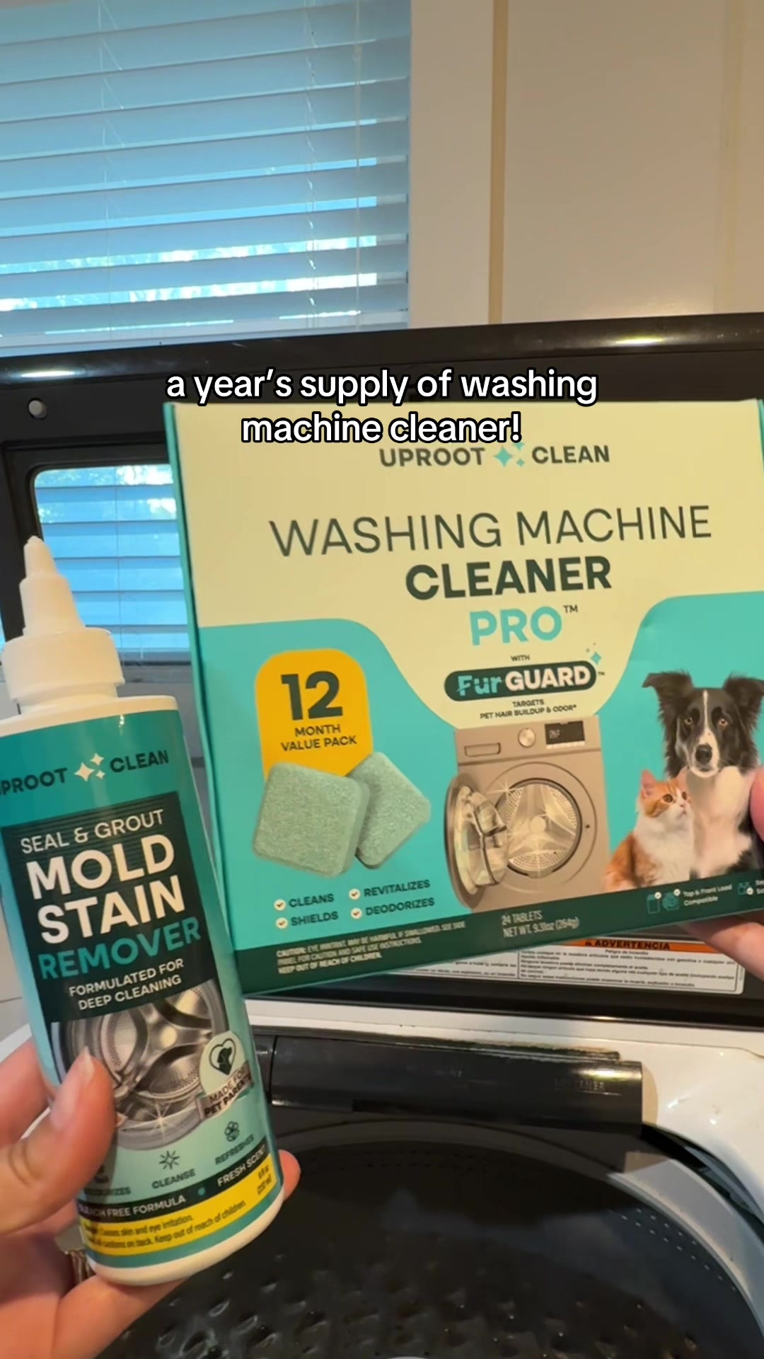 TikTok post by @jacquegarzaa for Uproot Clean. Caption reads: [...] washing machine clean! I’ve loved @Uproot....