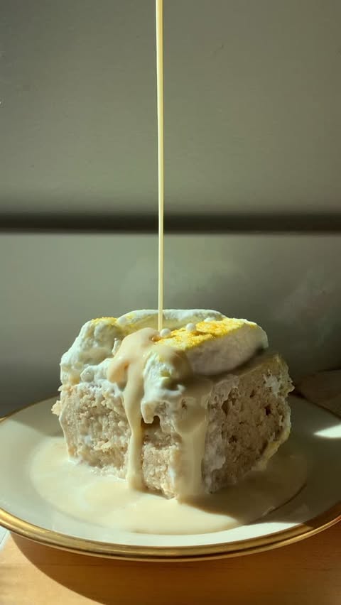 Instagram post by @holajalapeno for Real California Milk. Caption reads: 🎄✨ This Eggnog Tres Leches Cake is the dessert....