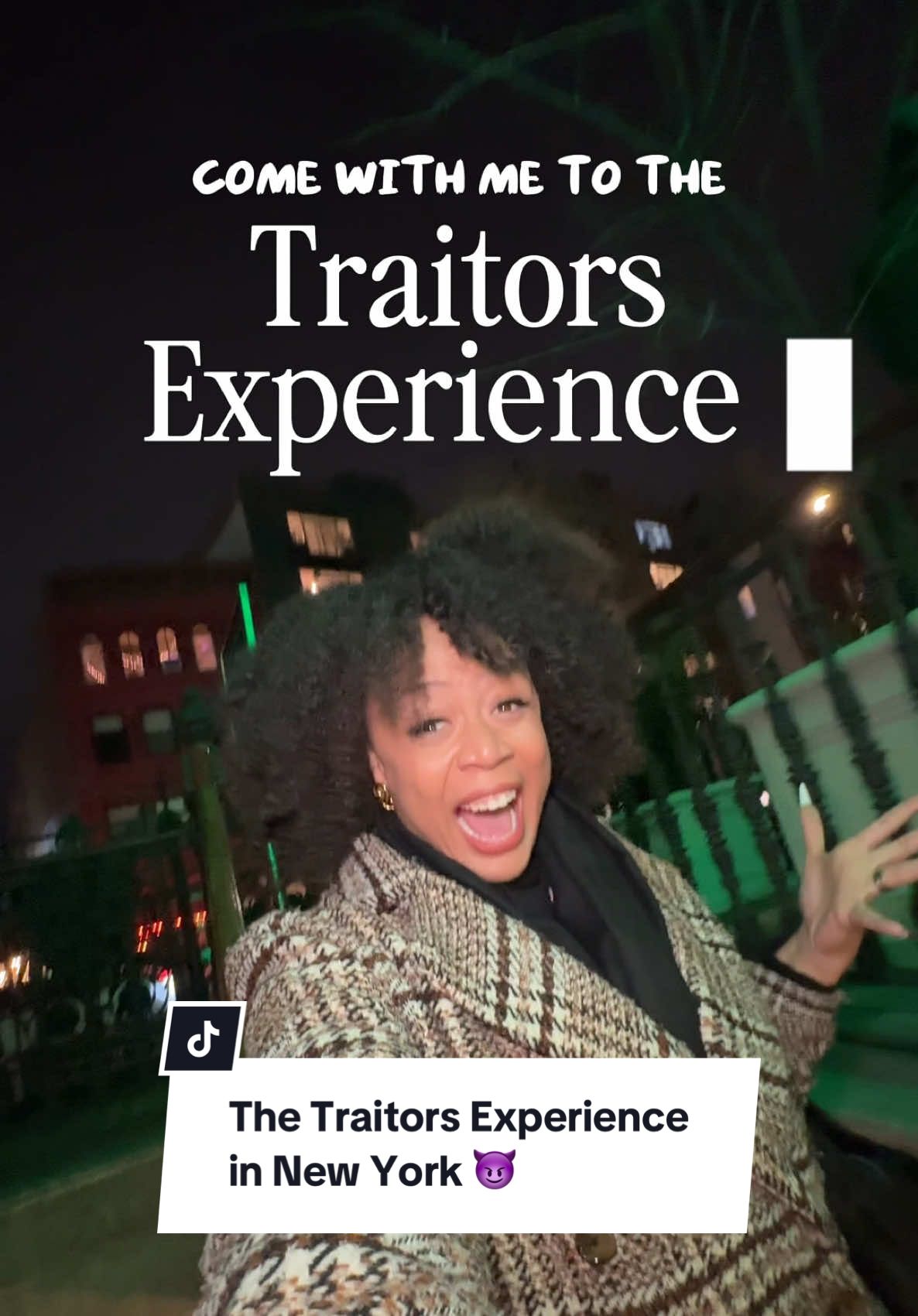 TikTok post by @kaishacreates for Peacock TV. Caption reads: @Peacock invited me to The Traitors Experience and....