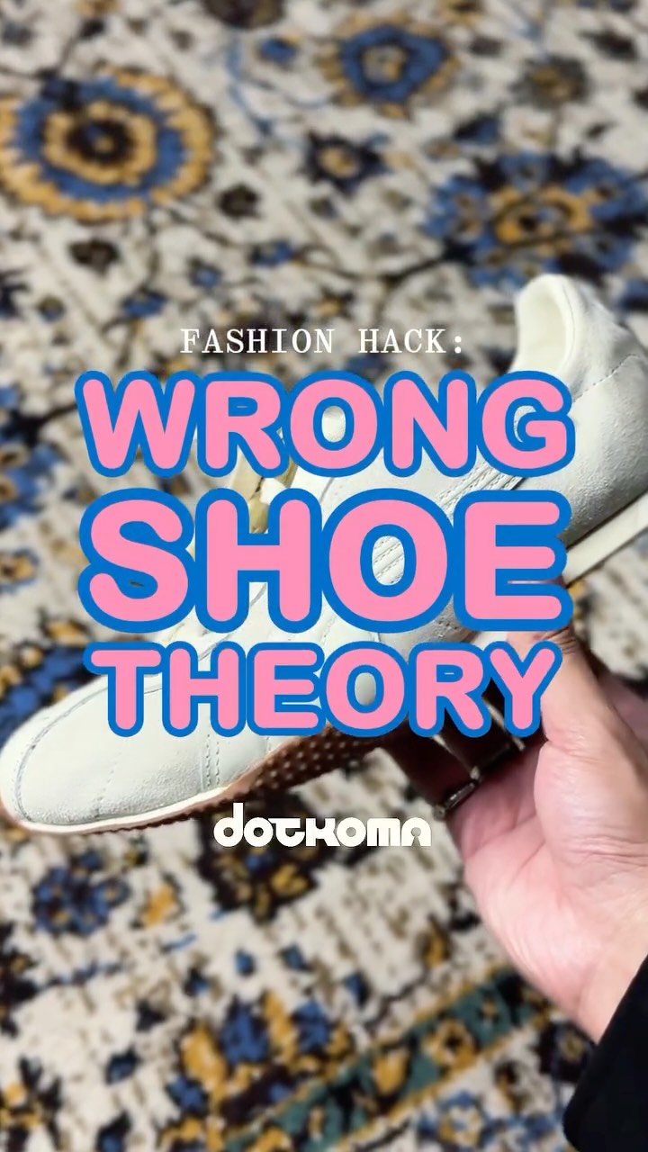 Instagram post by @dot.koma for Lazada Indonesia. Caption reads: Have you tried the Wrong Shoe Theory? 👞 Get your....
