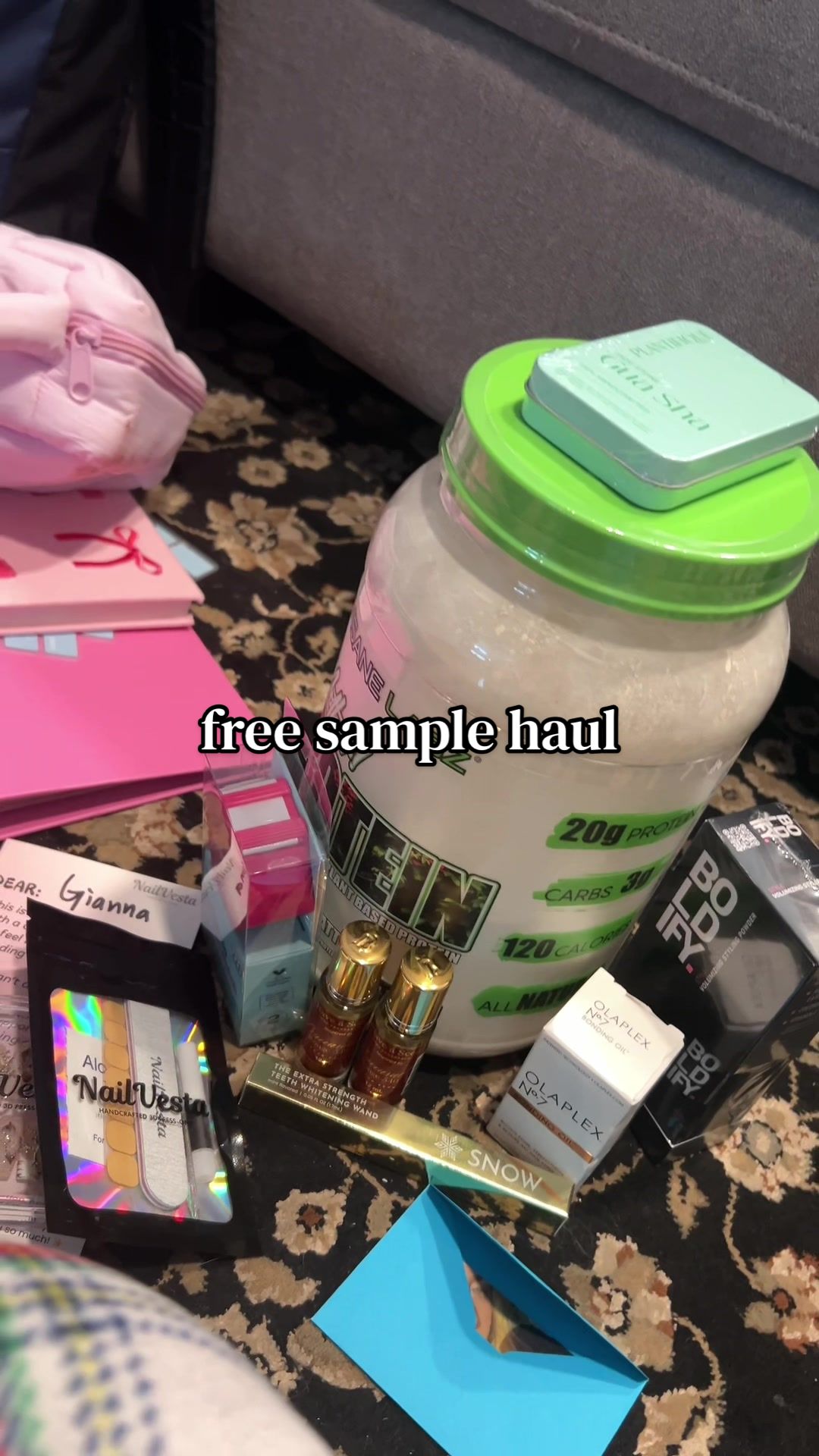 TikTok post by @iitaliannstallionn for Insane Labz. Caption reads: [...] @NailVesta @Snow Teeth Whitening @Insane....