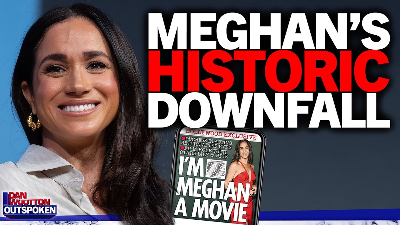 YouTube post by @danwoottonoutspoken for MANSCAPED. Caption reads: "Downfall is complete!" Meghan Markle makes....