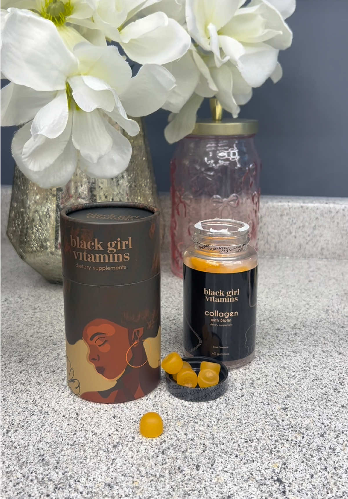 TikTok post by @teeonsavings for Black Girl Vitamins. Caption reads: Did you know @OfficialBGV made a collagen....