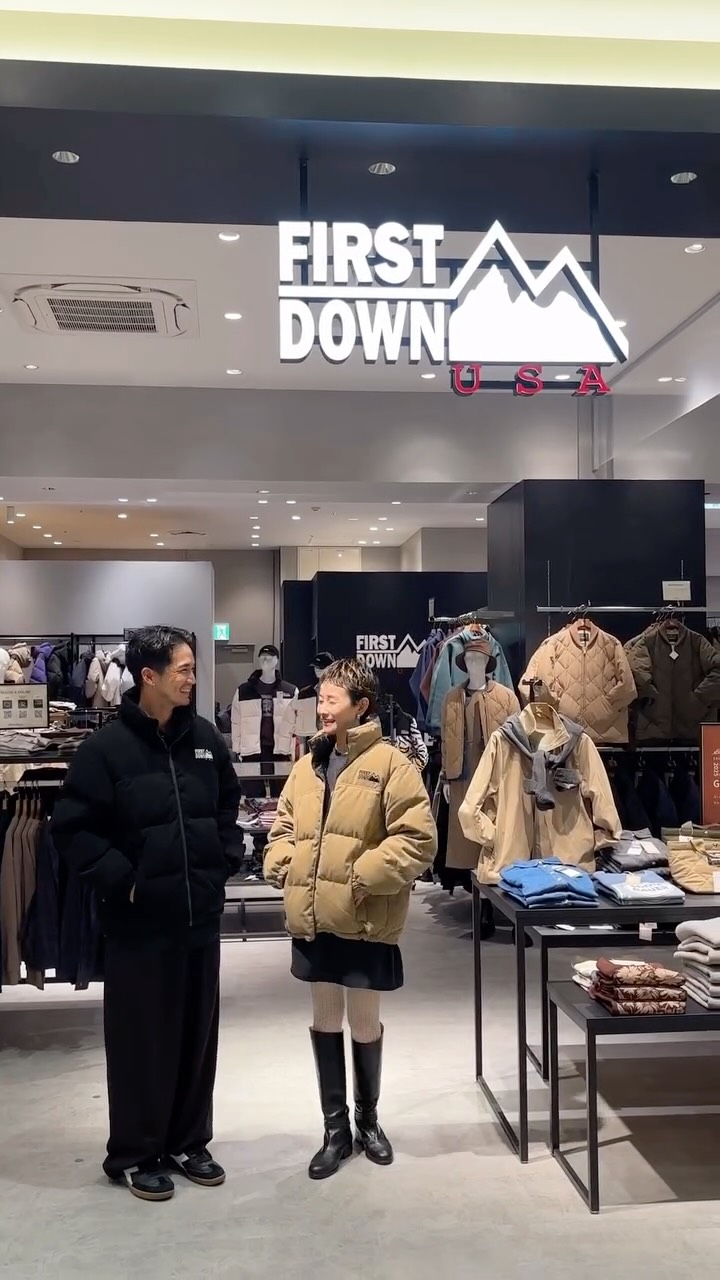Instagram post by @k_kun0322 for Eddie Bauer. Caption reads: Eddie Bauer/FIRST DOWN USA ららぽーと福岡店へ🏃🏃🏃 [...].