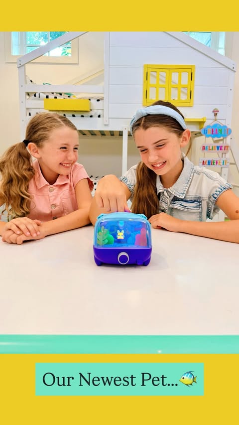 Instagram post by @rosiemaxhimer for Spin Master. Caption reads: [...] member, the Bitzee Aquarium from....