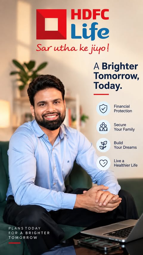 Instagram post by @rahul_champawat for HDFC Life. Caption reads: [...] make you pause and think. This one by HDFC....