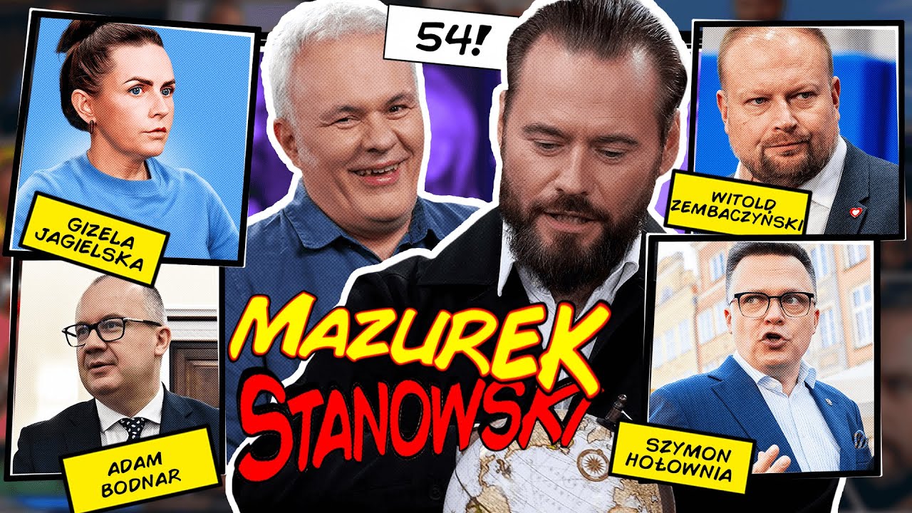 YouTube post by @KanalZeroPL for Mubi.pl. Caption reads: MAZUREK & STANOWSKI #54 - WZRUSZAJĄCY PREZENT. ŁZY....