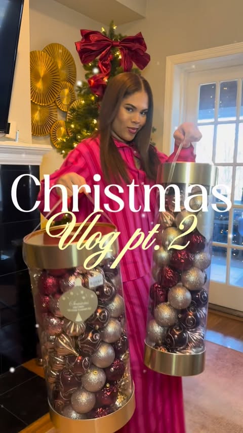 Instagram post by @glasshouseinterior for Burlington. Caption reads: Pt. 2 🎄🫶🏽✨ Christmas Vlog 

@burlingtondeals....