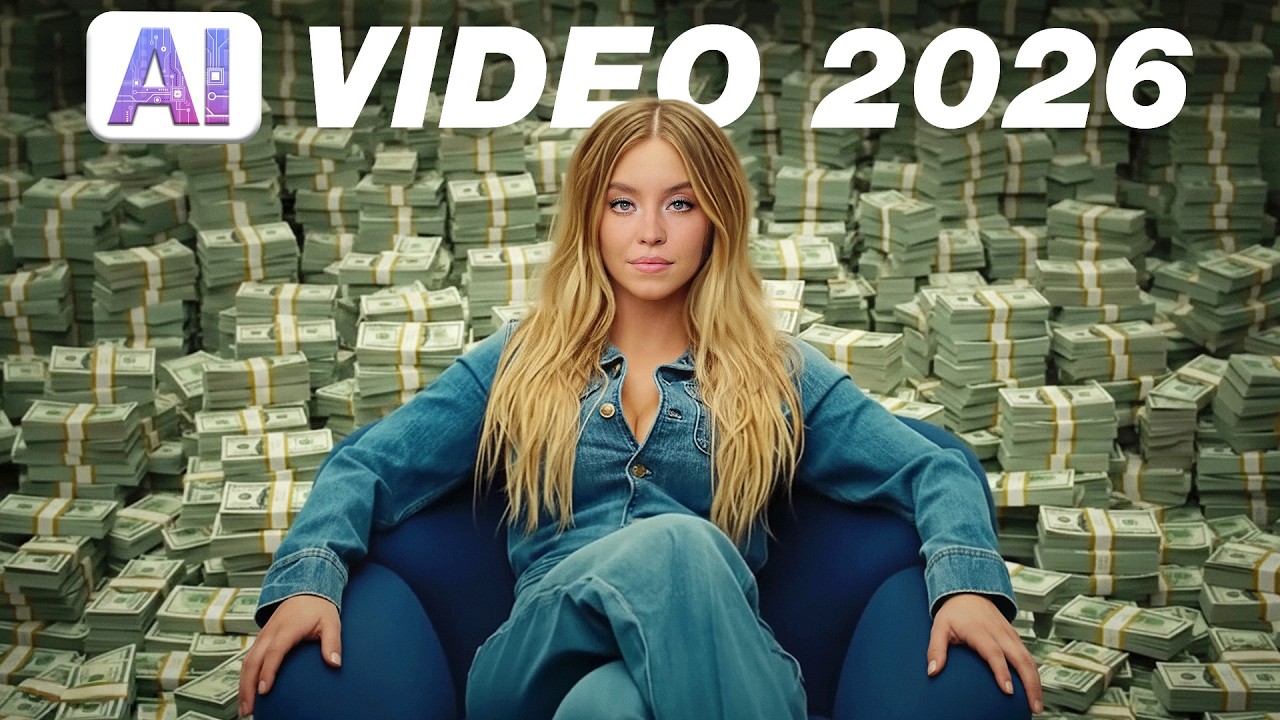 YouTube post by @ThinkMediaTV for vidIQ. Caption reads: The Only AI Video Generator You Need in 2026 (No....