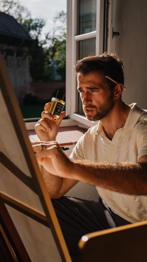 Instagram post by @danieltonijais for Acqua di Parma. Caption reads: [...] character into something visual.....